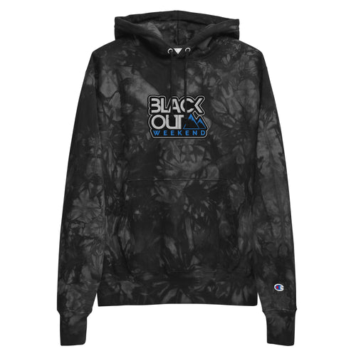 Blackout STKR Unisex Champion Embroidered tie-dye hoodie