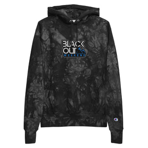 Blackout STKR Unisex Champion Embroidered tie-dye hoodie