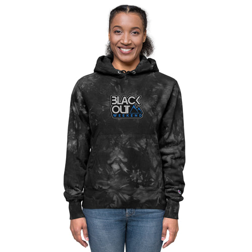 Blackout STKR BWS23 - Embroidered Unisex Champion tie-dye hoodie