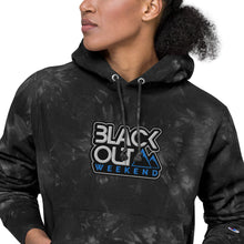Load image into Gallery viewer, Blackout STKR BWS23 - Embroidered Unisex Champion tie-dye hoodie